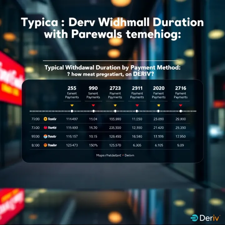 Diagram showing timelines for different payment methods on Deriv platform