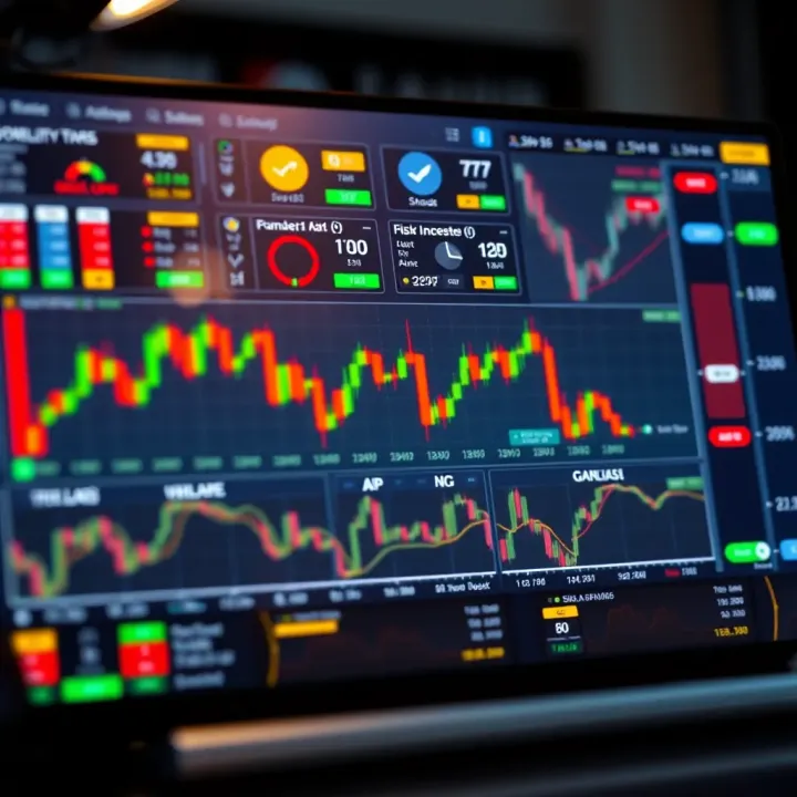 Trading dashboard with charts and risk management indicators tailored for South African market