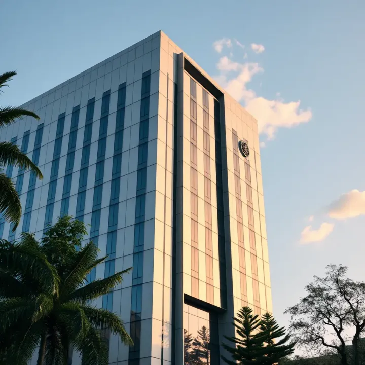Modern office building representing business success and financial growth