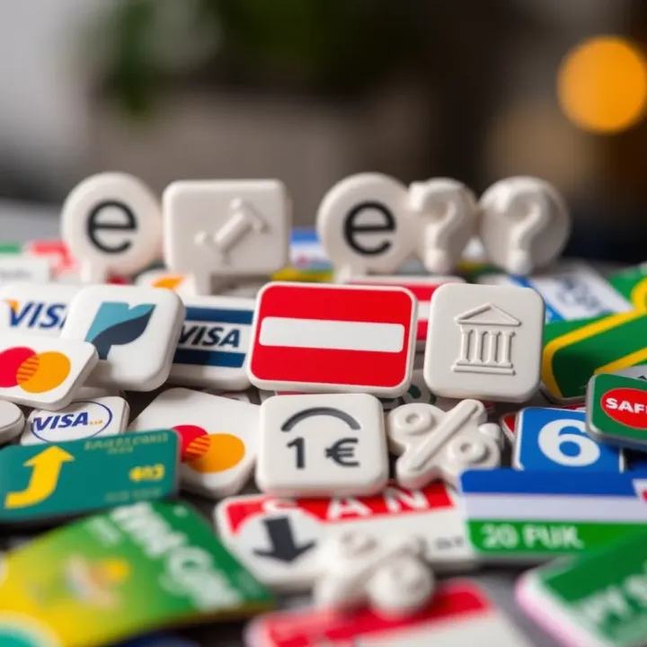 Various payment methods icons including credit cards, e-wallets, and bank transfer symbols