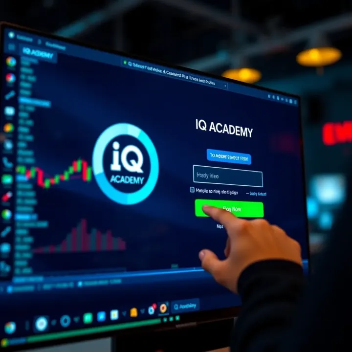 User entering credentials on IQ Academy login interface
