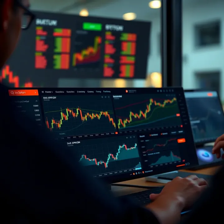 IQ Option dashboard showing trading charts and account overview tailored for South African traders