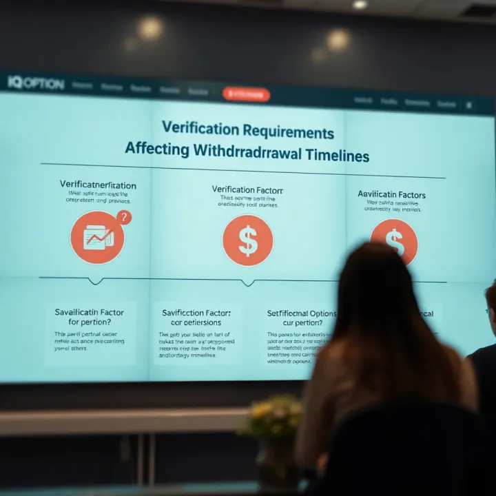 Illustration explaining verification steps and timeline factors influencing fund transfers on IQ Option