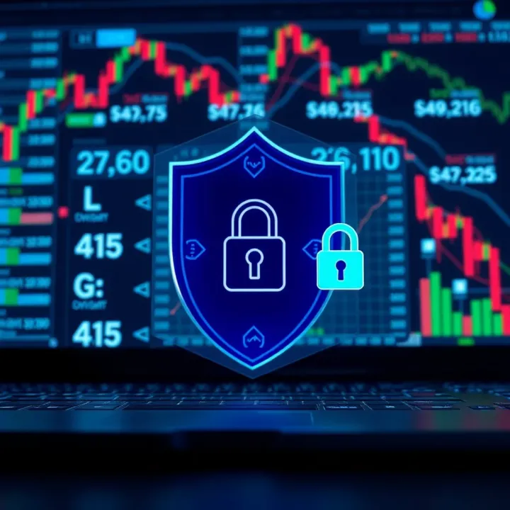 Security Measures for Protecting Online Trading Transactions Secure online transaction concept with shield and digital padlock icons