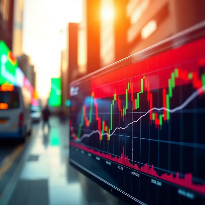 Graph chart showing forex market volatility during New York session with currency pair trends