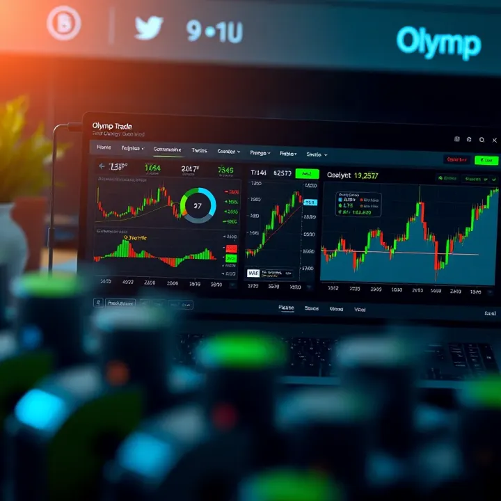 Dashboard interface of Olymp Trade showing trading charts and market analysis tools