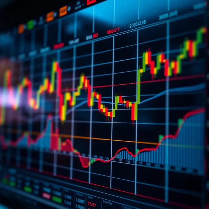 Chart depicting multiple financial markets and trading indicators