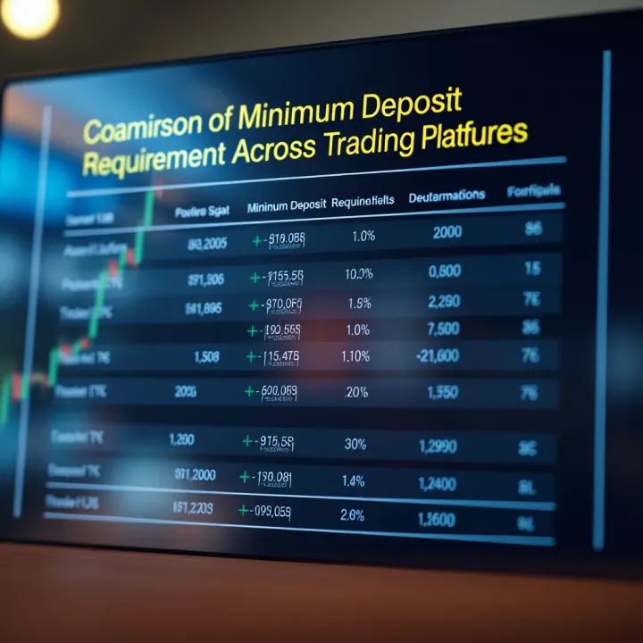 Comparison of Minimum Deposit Requirements Across Trading Platforms Comparison chart displaying minimum deposit requirements among different trading platforms