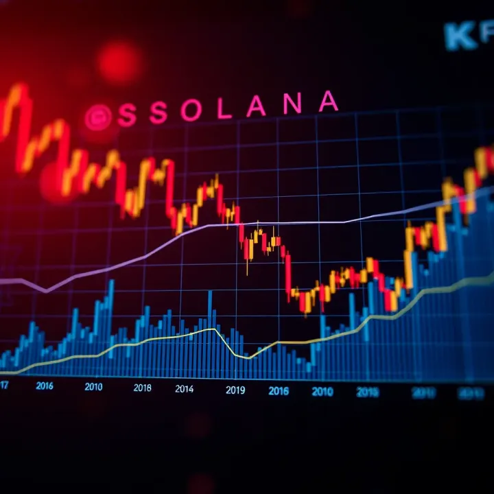 Graph showing recent fluctuations in Solana cryptocurrency price with market trend lines