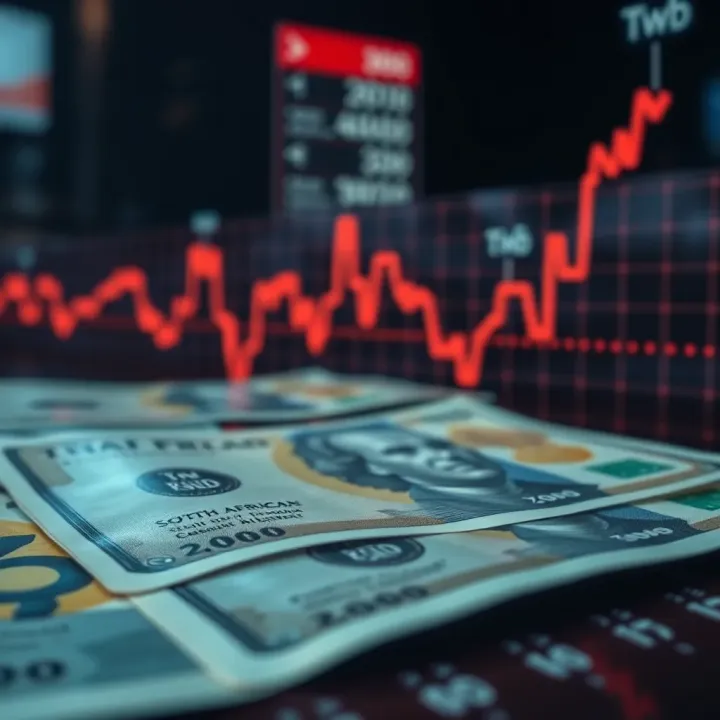 Graph showing trends in South African Rand to Indian Rupee exchange rates