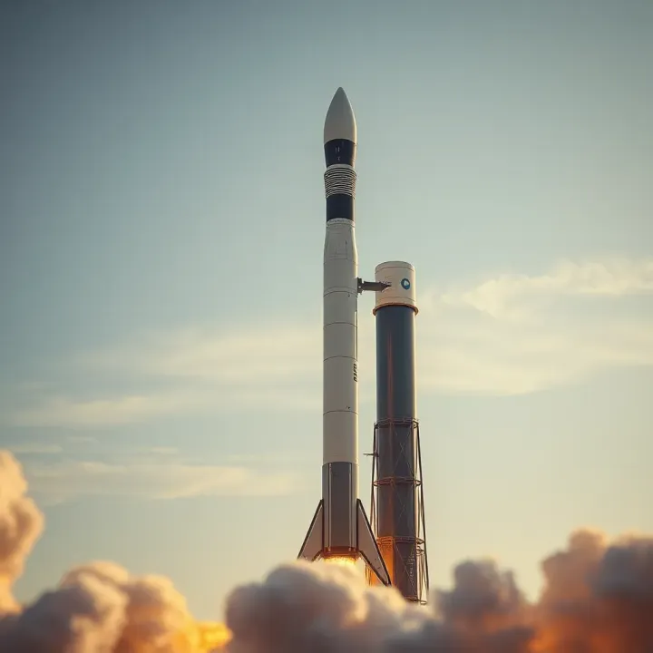 SpaceX Falcon rocket launching into a clear sky symbolizing advanced aerospace technology