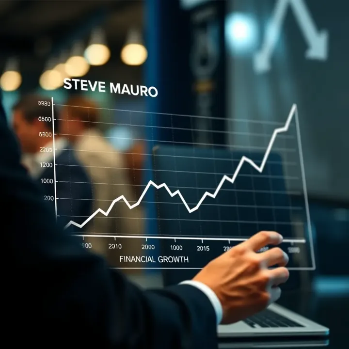 Graph illustrating financial growth and key milestones in Steve Mauro's career