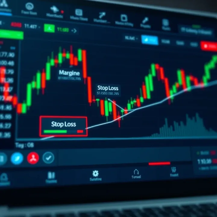 Trading platform interface showing margin and stop-loss options for small accounts
