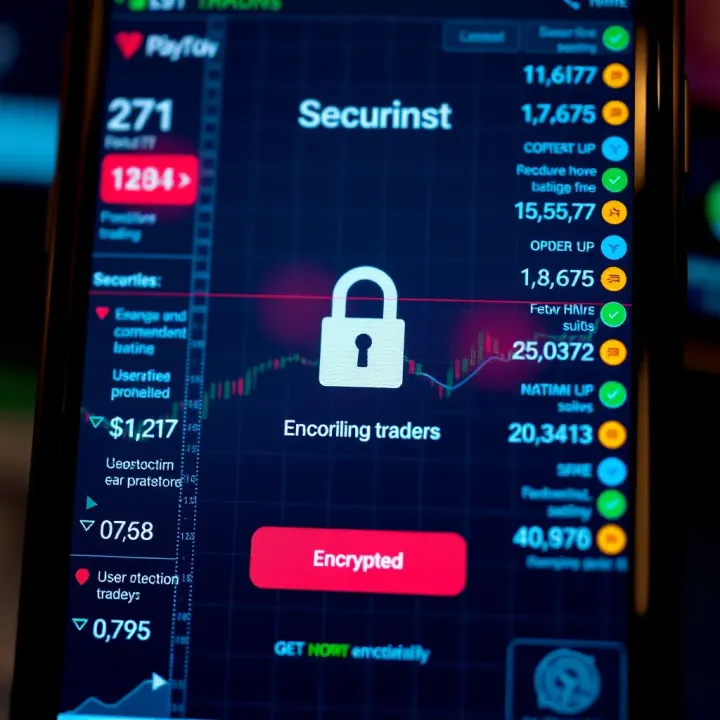 Secure login screen of a trading platform highlighting encryption and security features for user protection