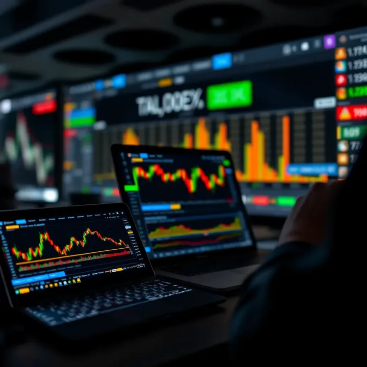 Illustration of risk management tools for binary trading on digital devices
