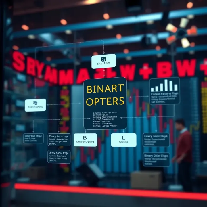 Diagram illustrating the operational flow of binary option trading companies and their market interactions