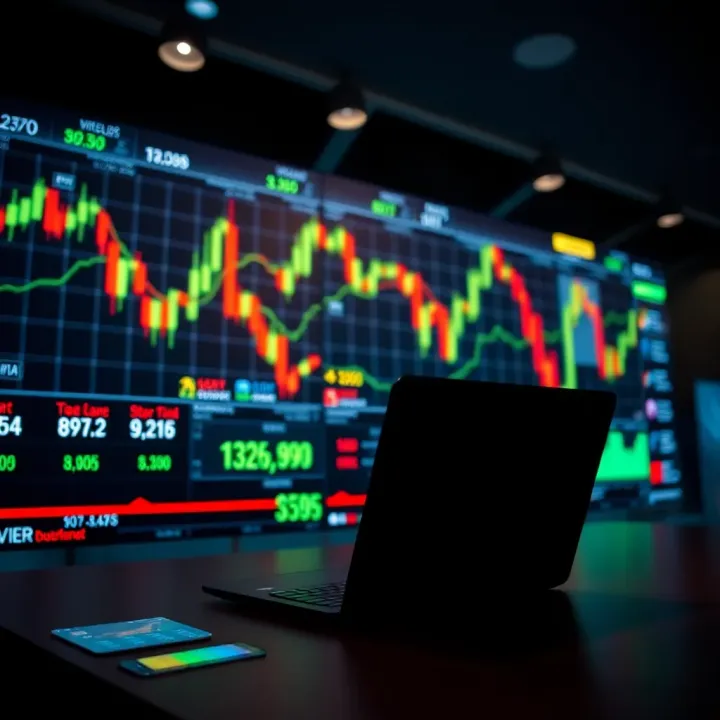 Conceptual illustration of trading algorithms interacting with stock market data
