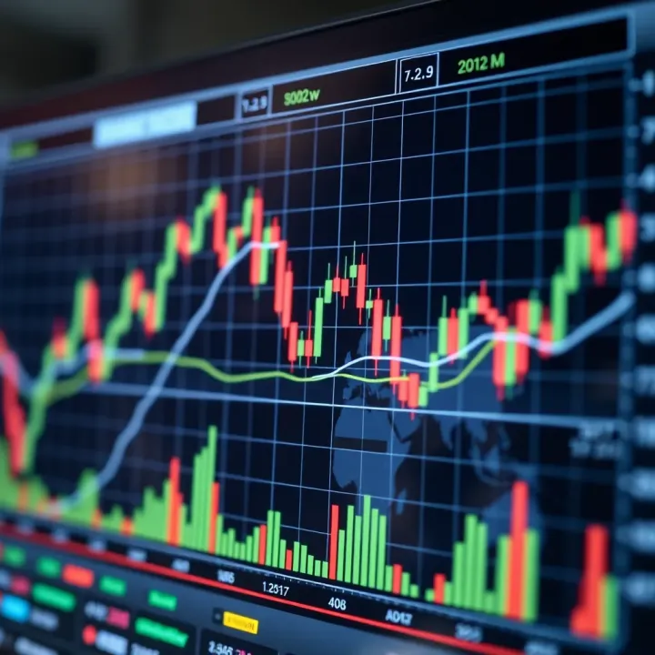Graph displaying automated trading patterns and data flow in financial markets