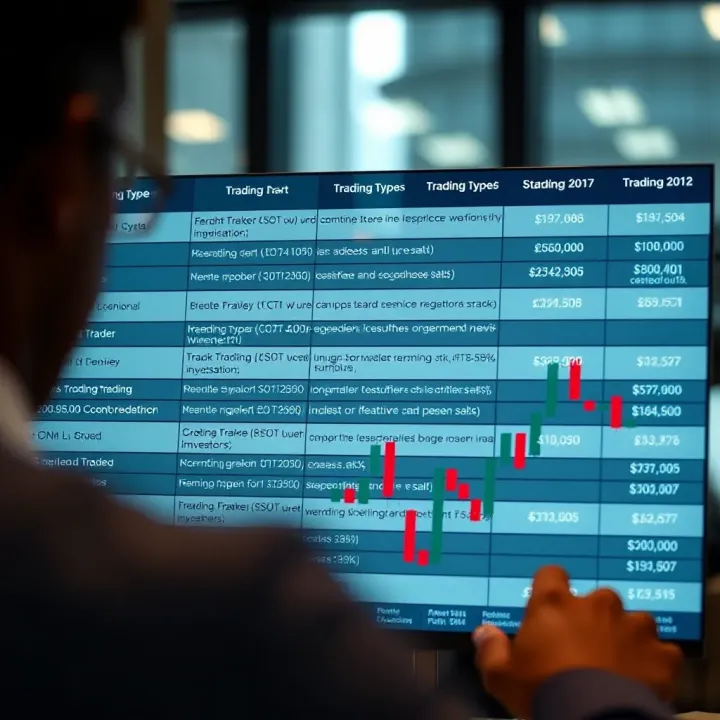 Comparison chart showing different trading types available to South African investors with associated costs and features
