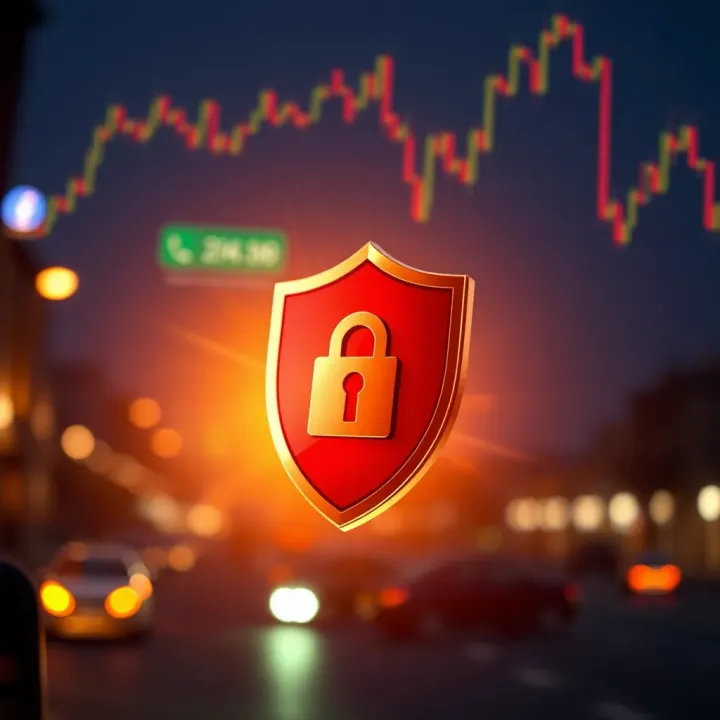 Illustration of security shield symbolizing safe online trading on Deriv.app