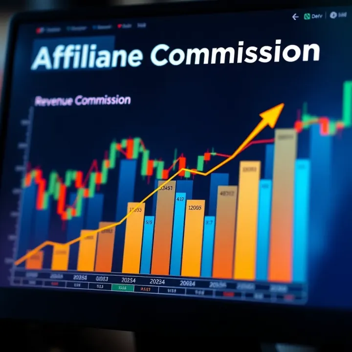Graph illustrating revenue growth from affiliate commissions on a trading platform
