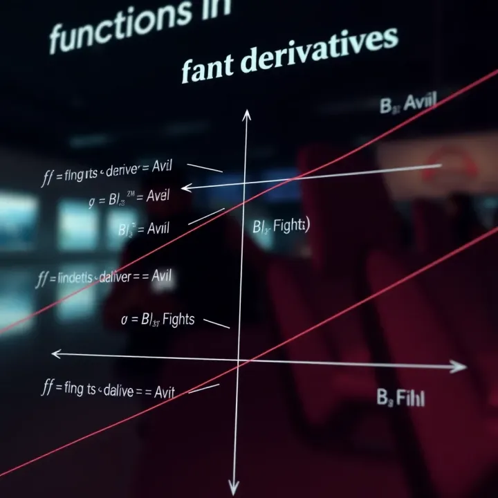 Diagram displaying various common functions alongside their corresponding derivative curves