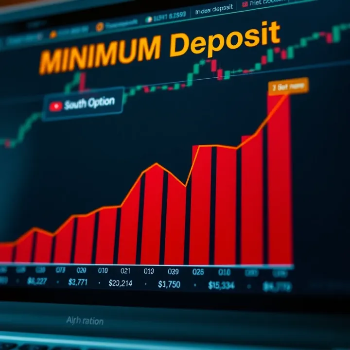 Graph illustrating minimum deposit requirements on Expert Option platform for South African traders