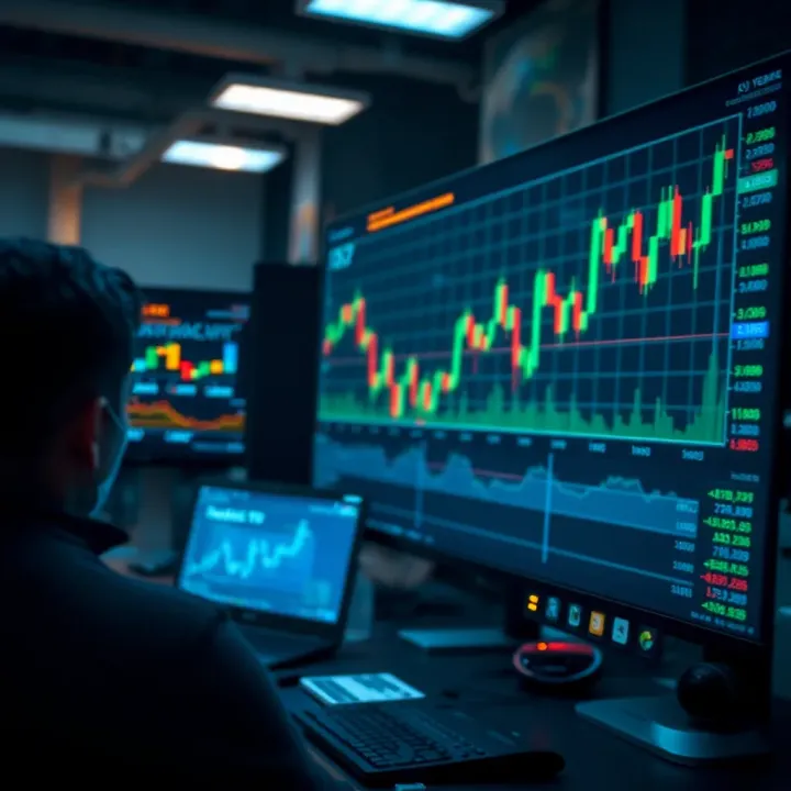Conceptual graphic showing risks and benefits of using automated forex trading software