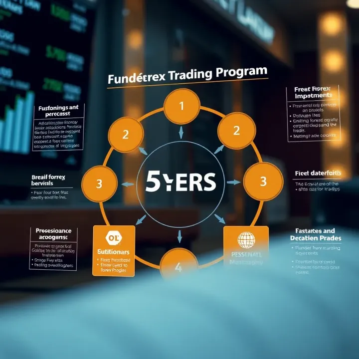 Diagram illustrating the structure and benefits of a funded forex trading program