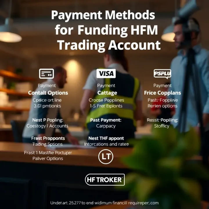 Graphic showing multiple payment options available for funding HFM trading accounts