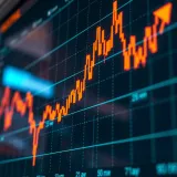 Graph showing sharp fluctuations in stock market prices depicting high volatility