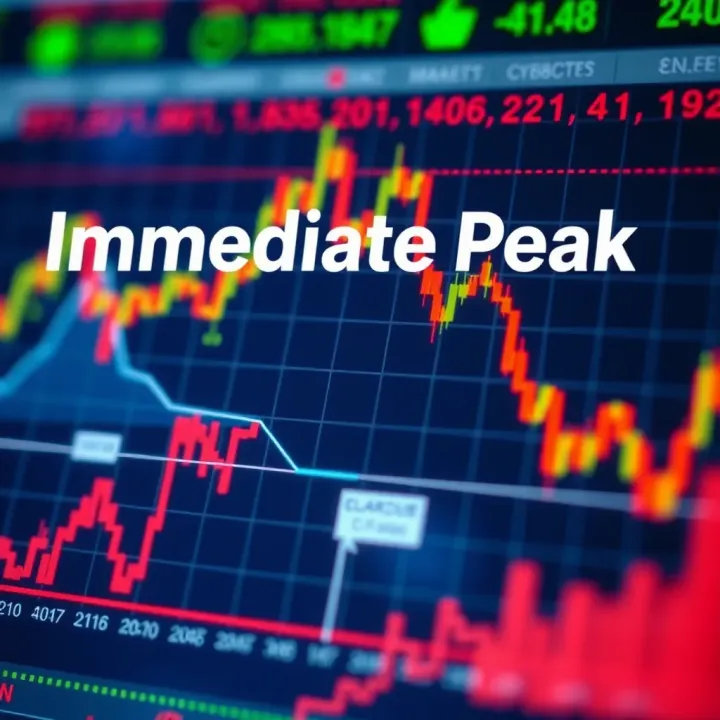Chart showing fluctuations in market activity with a sharp peak representing rapid change