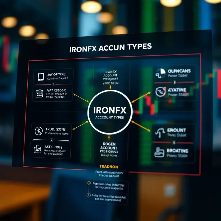 Diagram showing various account types available on IronFX trading platform