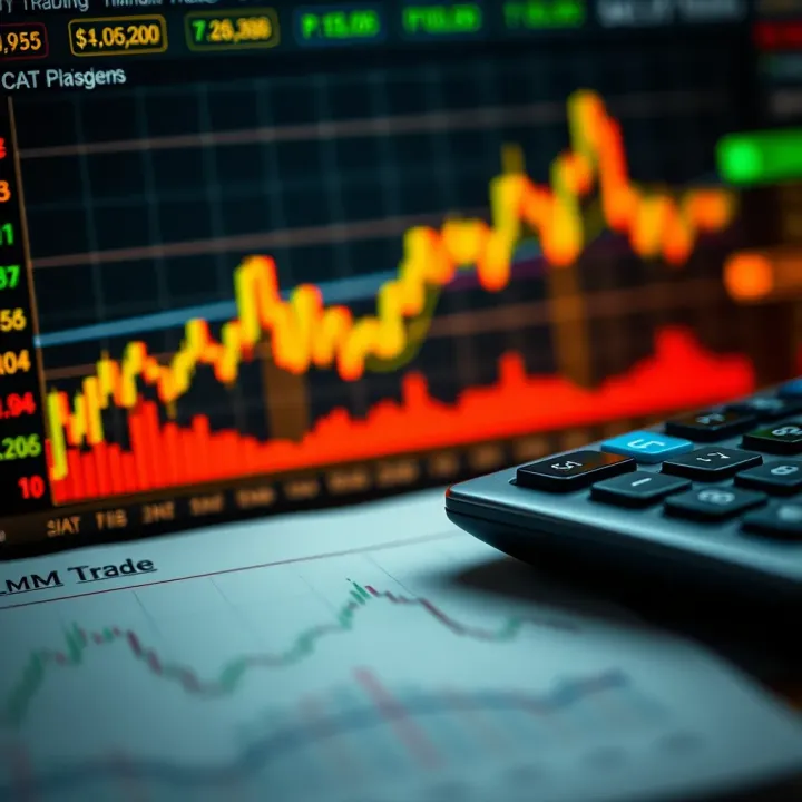 Effective Risk Management and Deposit Tips for Olymp Trade Traders Financial chart and calculator symbolizing risk management and deposit strategies in online trading