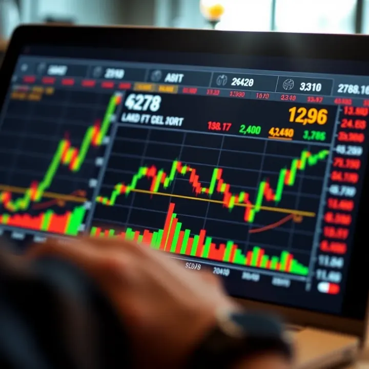 Graph showing market trends and trading activities relevant to South African prop trading firms