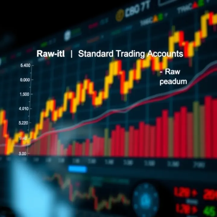 Comparison Between Raw and Standard Trading Accounts Graph showing comparison between raw trading accounts and standard accounts highlighting key differences