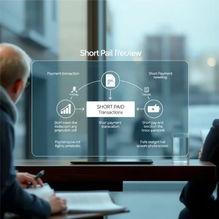 Diagram illustrating the concept of a payment transaction with a short payment discrepancy