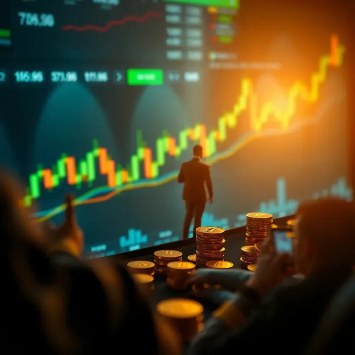 Conceptual graphic showing growth opportunities with funded trading accounts and financial success
