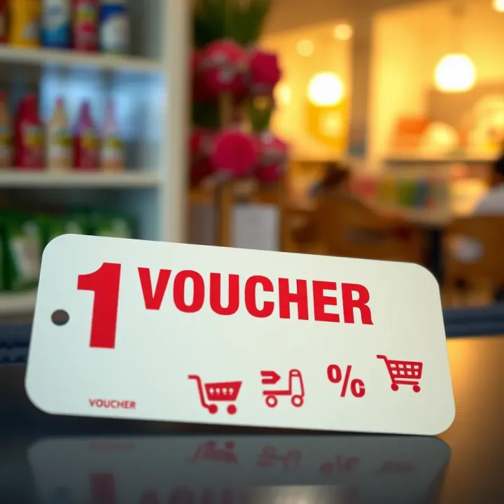 Voucher Benefits and Discounts in South Africa Voucher card with shopping icons representing discounts and savings in South Africa