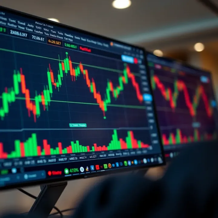TradingView platform showcasing detailed financial charts with technical indicators active